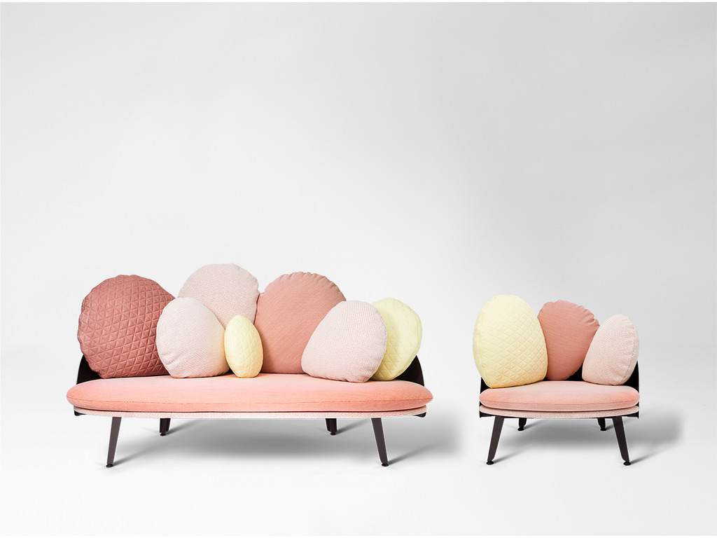 Nubilo sofa and armchair by Constance Guisset | Millennial pink ideas for your perfect home