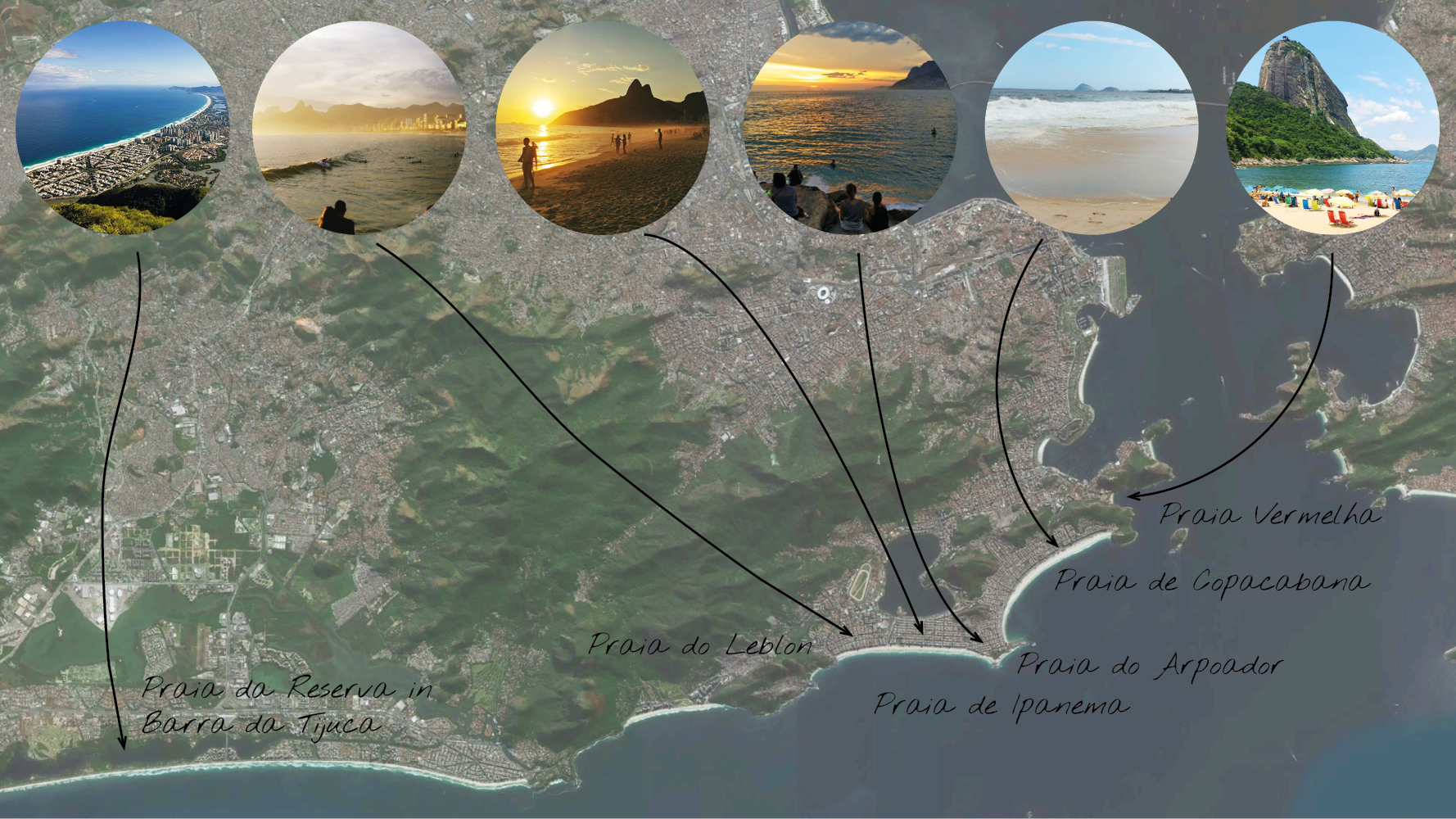 Map of the best beaches in Rio de Janeiro | Aliz’s Wonderland