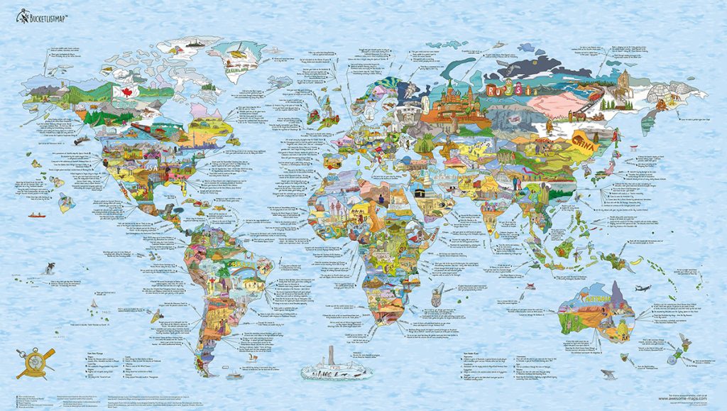 Bucket list map by Awesome Maps - Useful gift ideas for travel lovers | Aliz’s Wonderland